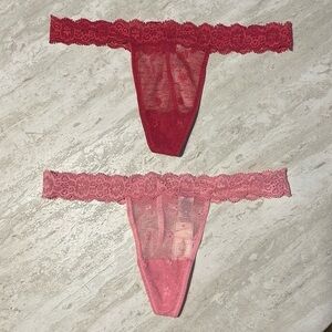 NWT Gilly Hicks 2 Pairs of Lace Mesh Panties Thongs *XS